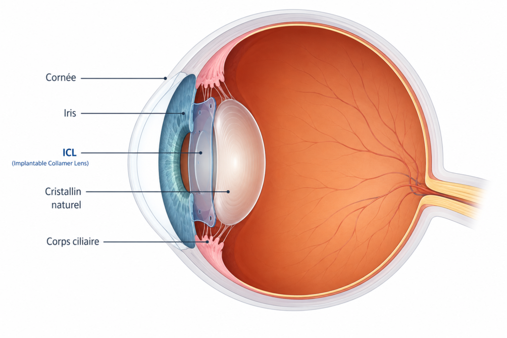 ICL implant phake positionnement oeil